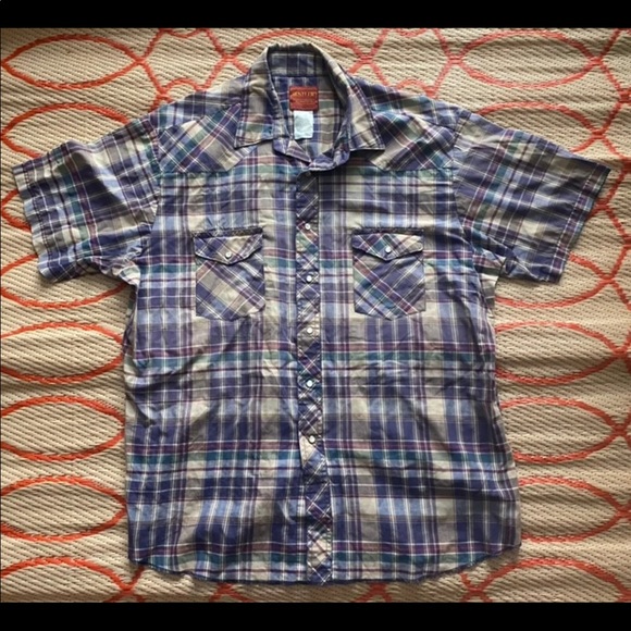 Men's Wrangler Rustler Western Shirt Pearl Snap - Picture 1 of 5